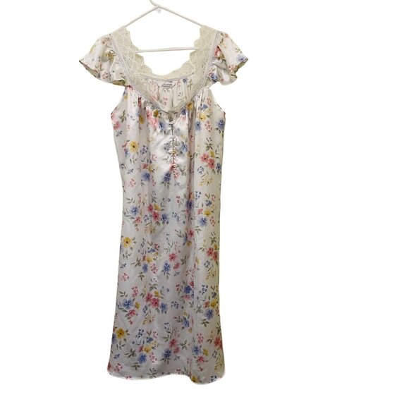 Fantasies By Morgan Taylor Women's Floral Nightgown With Lace Trim - Size S - Picture 7 of 7